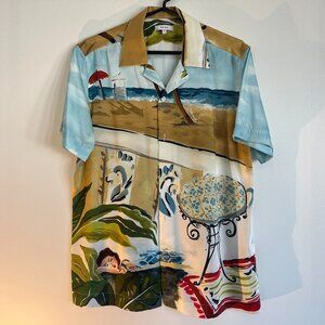 Reiss TOMEI PRINTED CUBAN COLLAR SHIRT